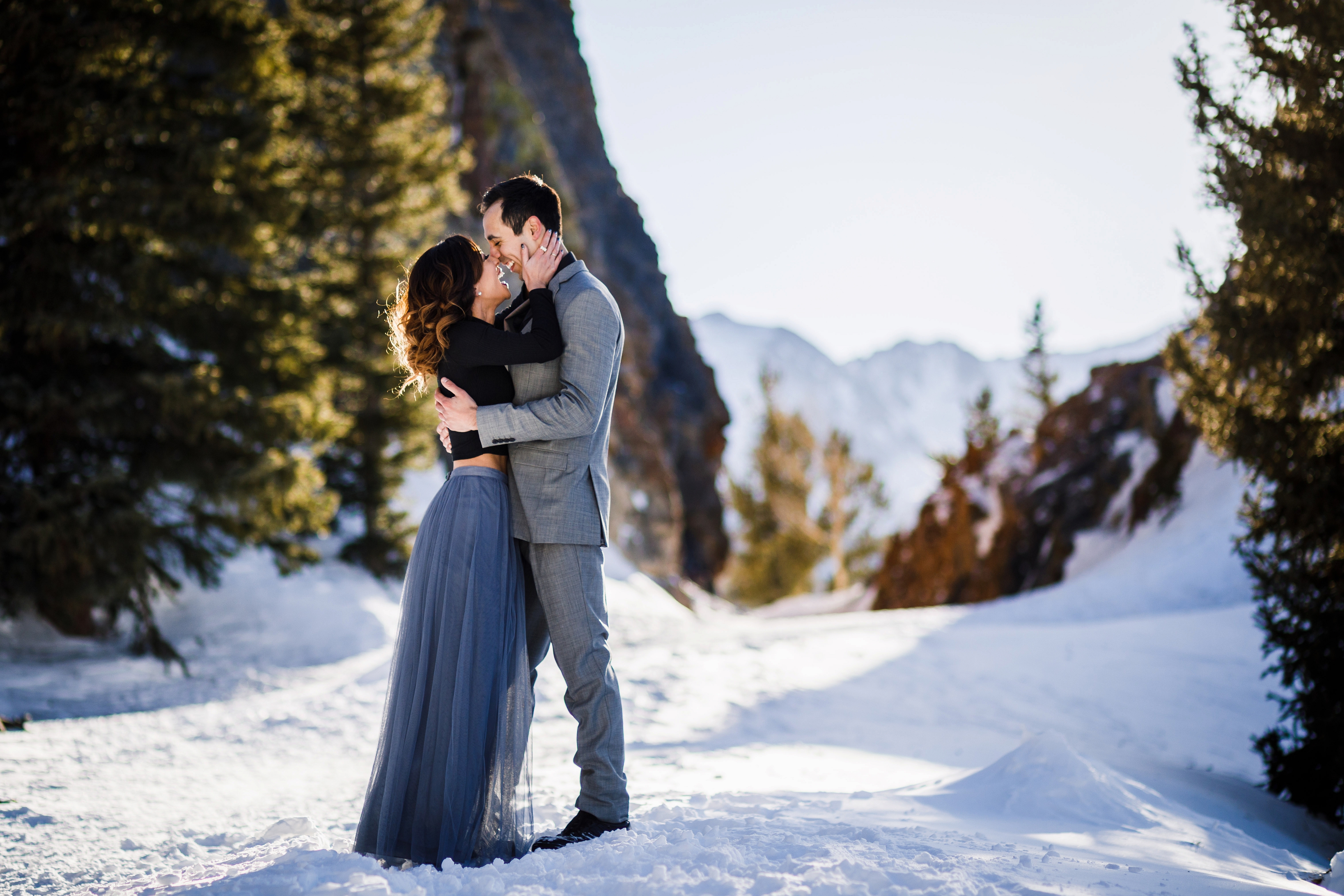 Colorado Winter Engagement Photo