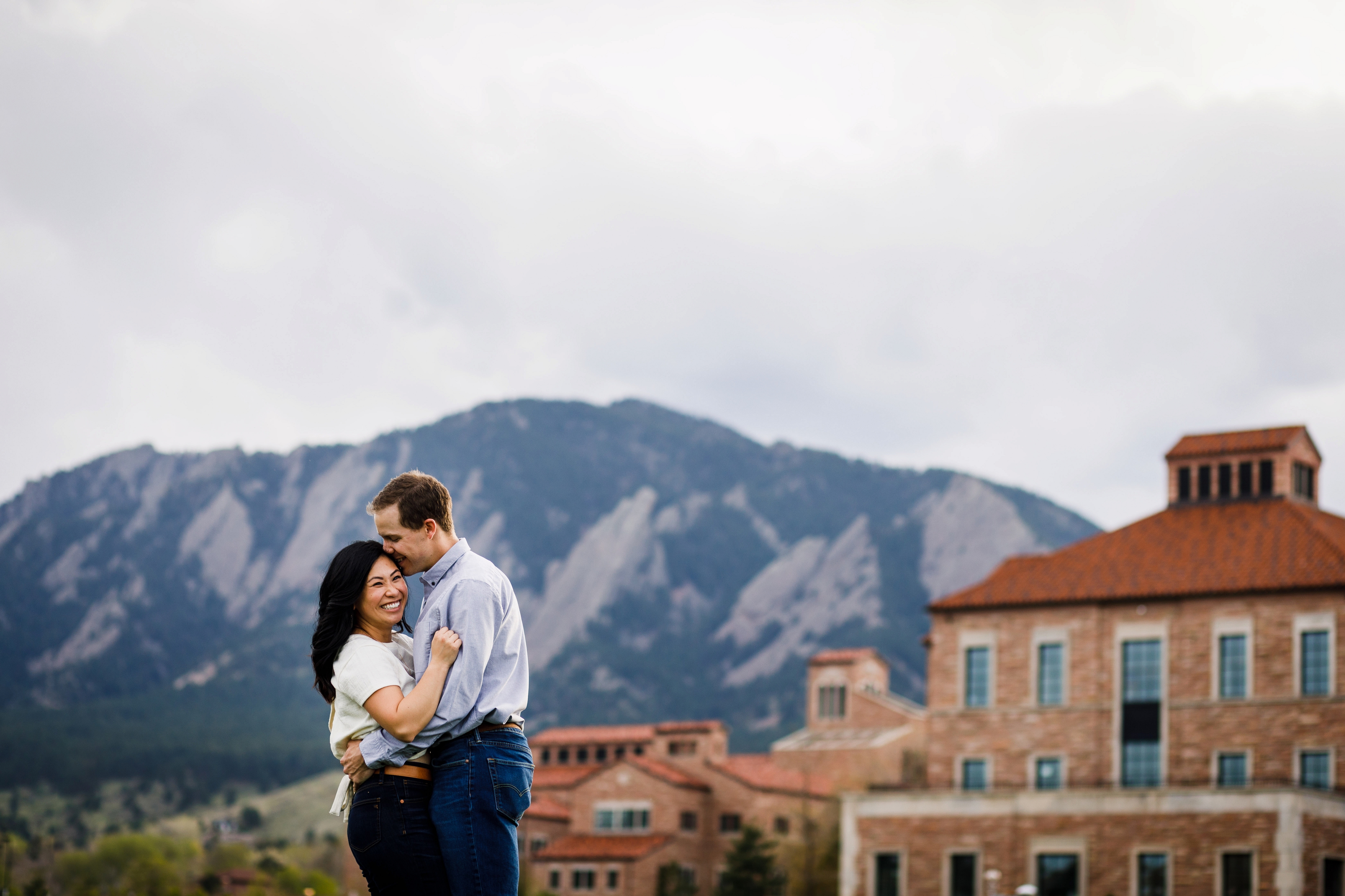 Engagement photo on Colorado University CU Campus