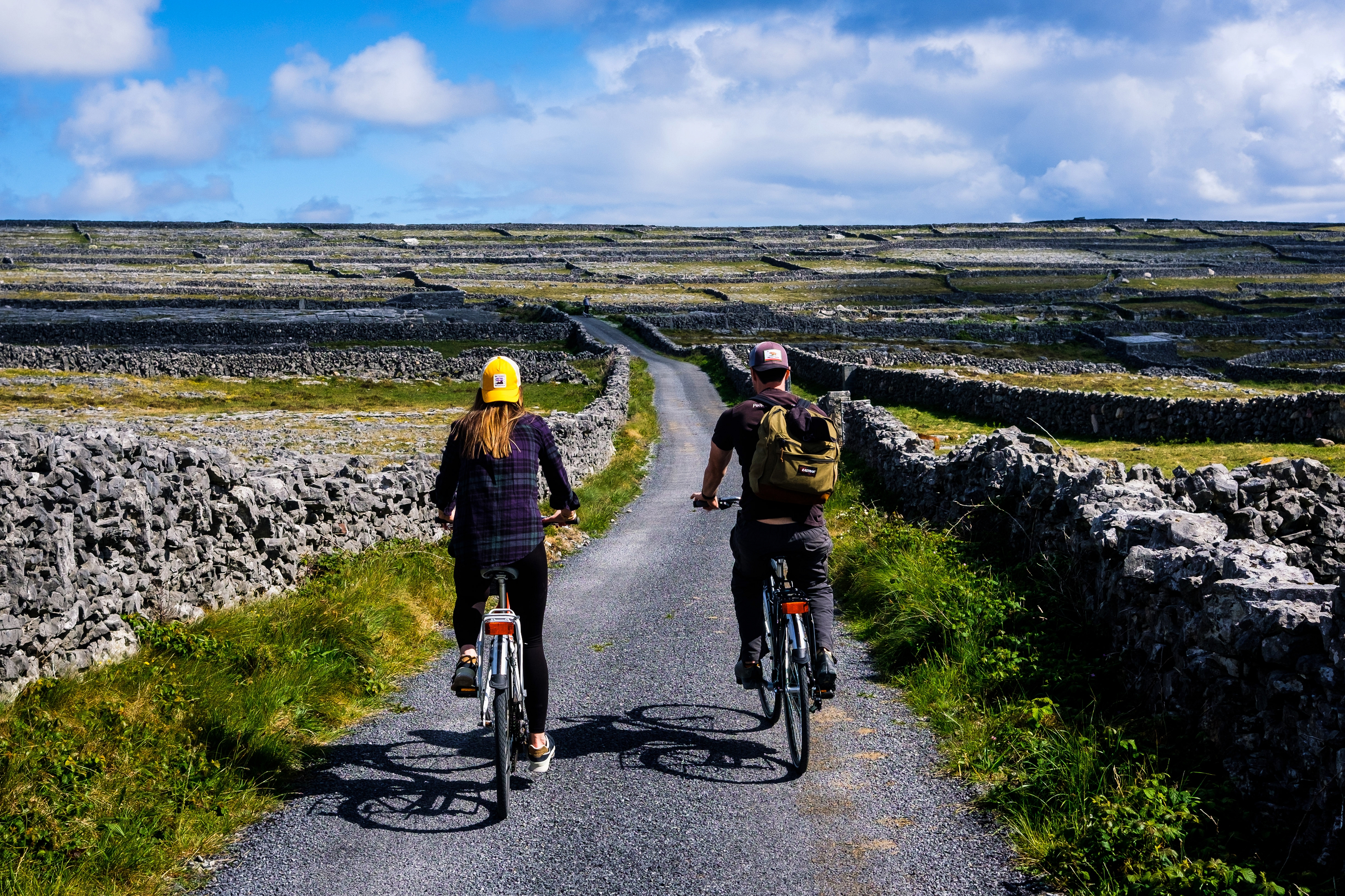 Riding bikes on the Aran Islands in Ireland