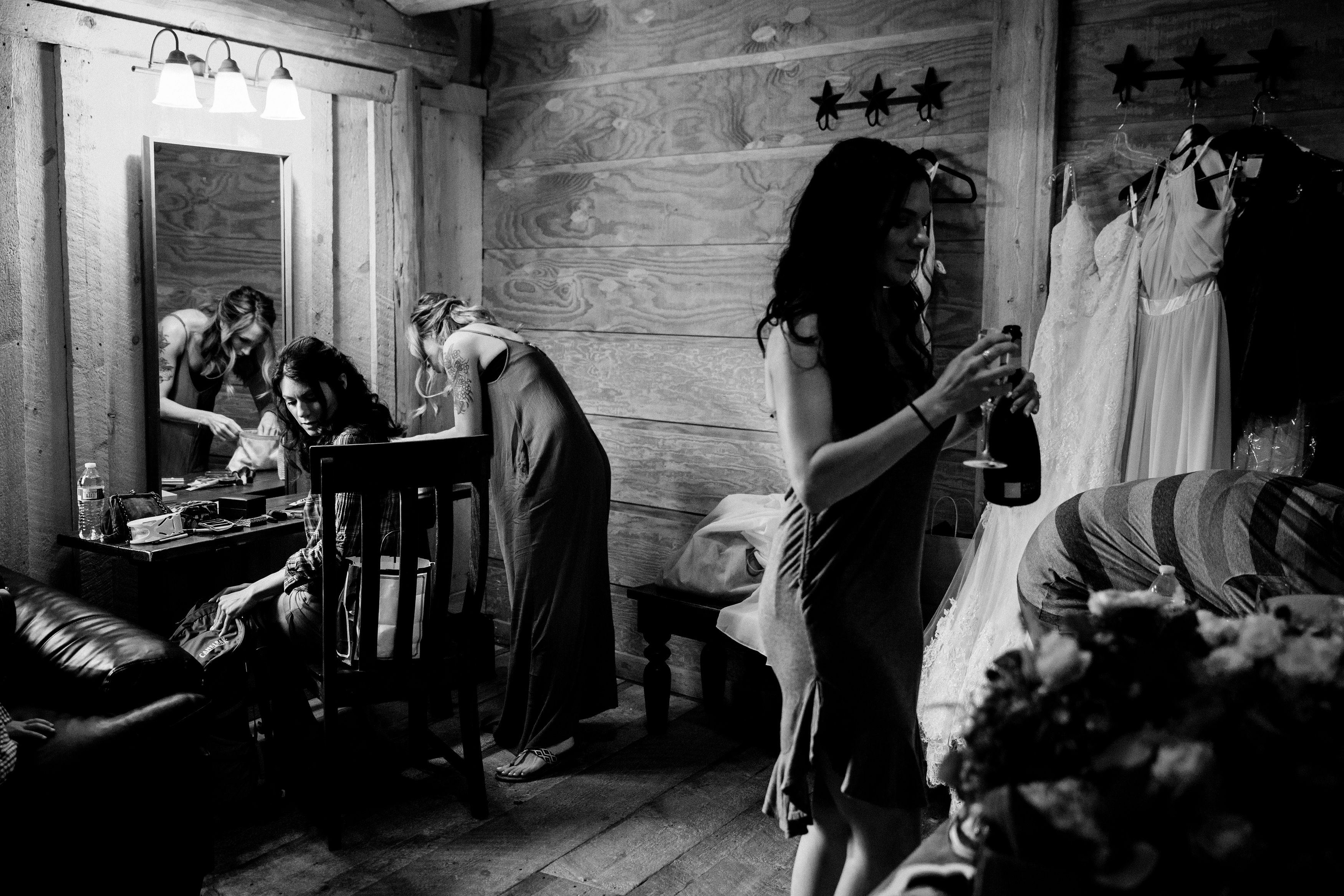 Bridal prep at Piney River Ranch in Vail, CO