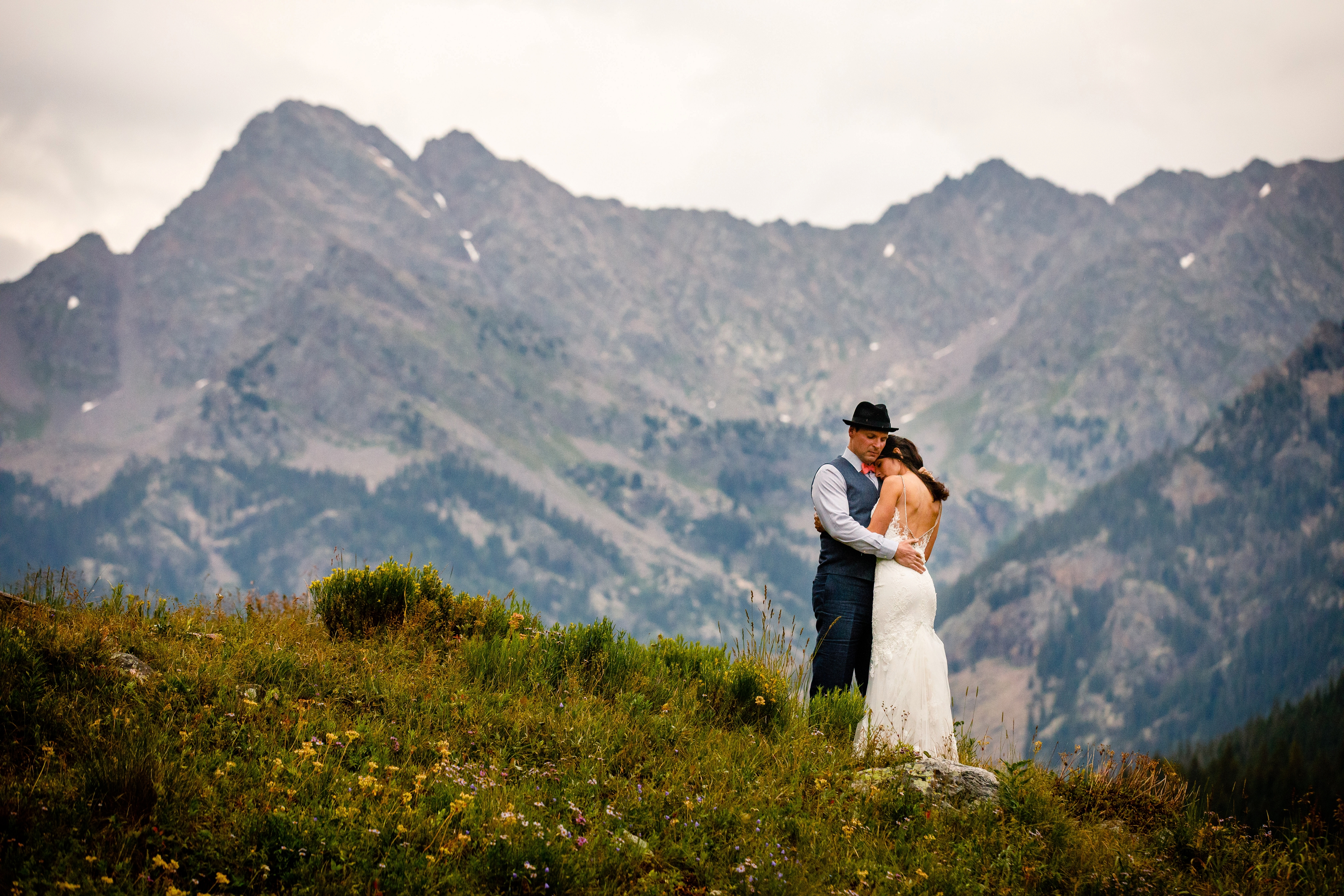 Just married at their Piney River Ranch Wedding in Vail, CO