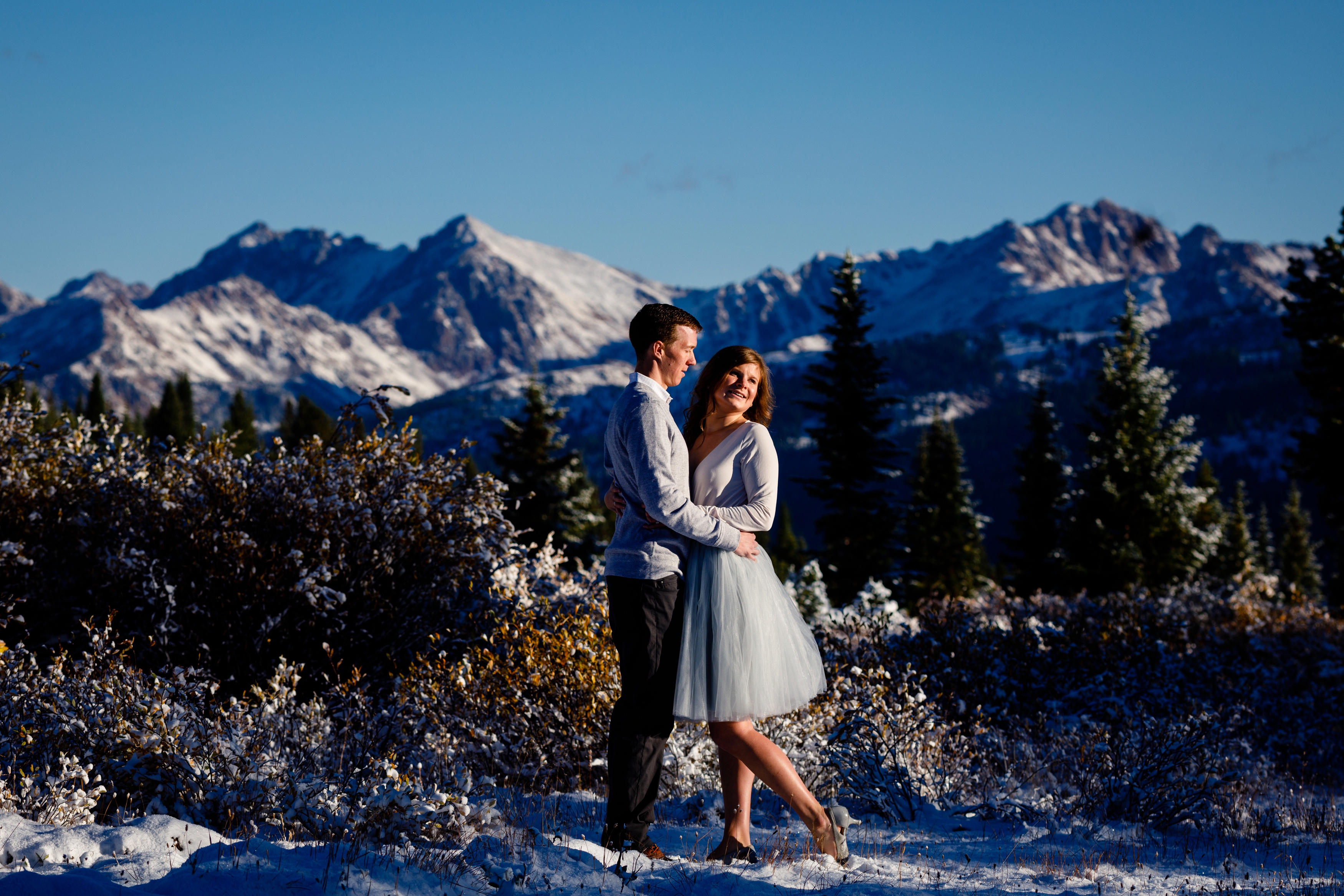 The Gore Range in the background of these two during their Vail Pass Engagement.