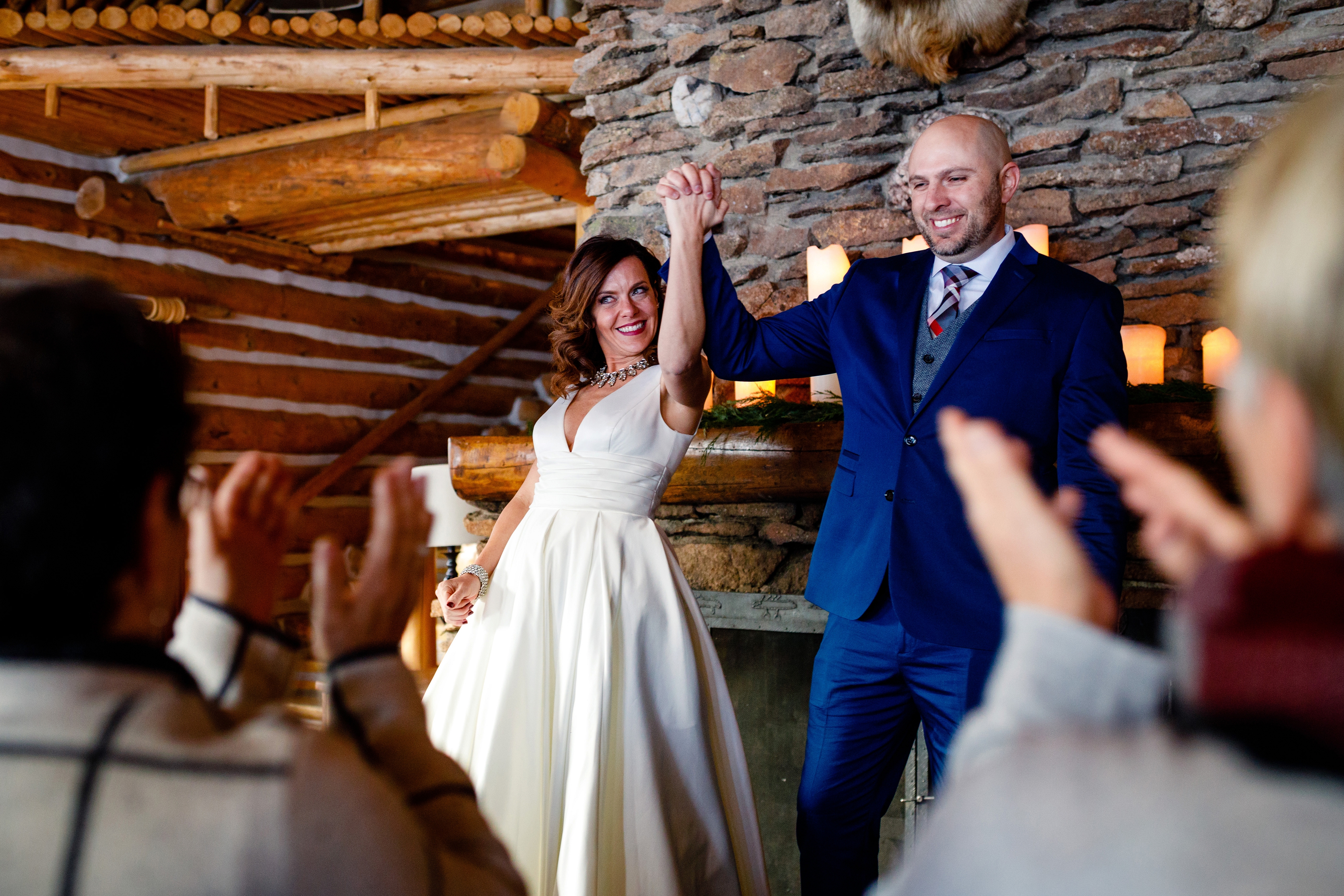 The moment after their first kiss as husband & wife in the Keystone Ranch Lodge.