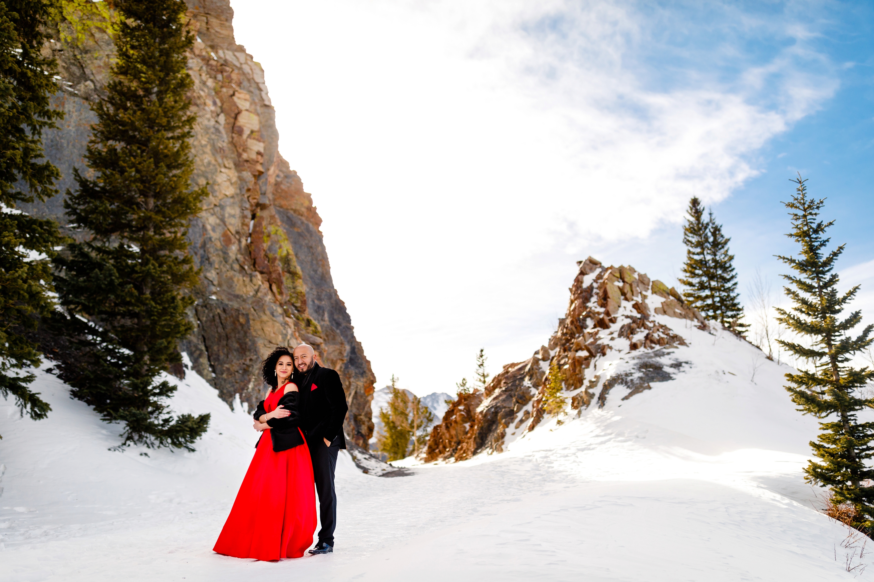 One photograph from this Boreas Pass Winter Engagement session shot in Breckenridge, CO.