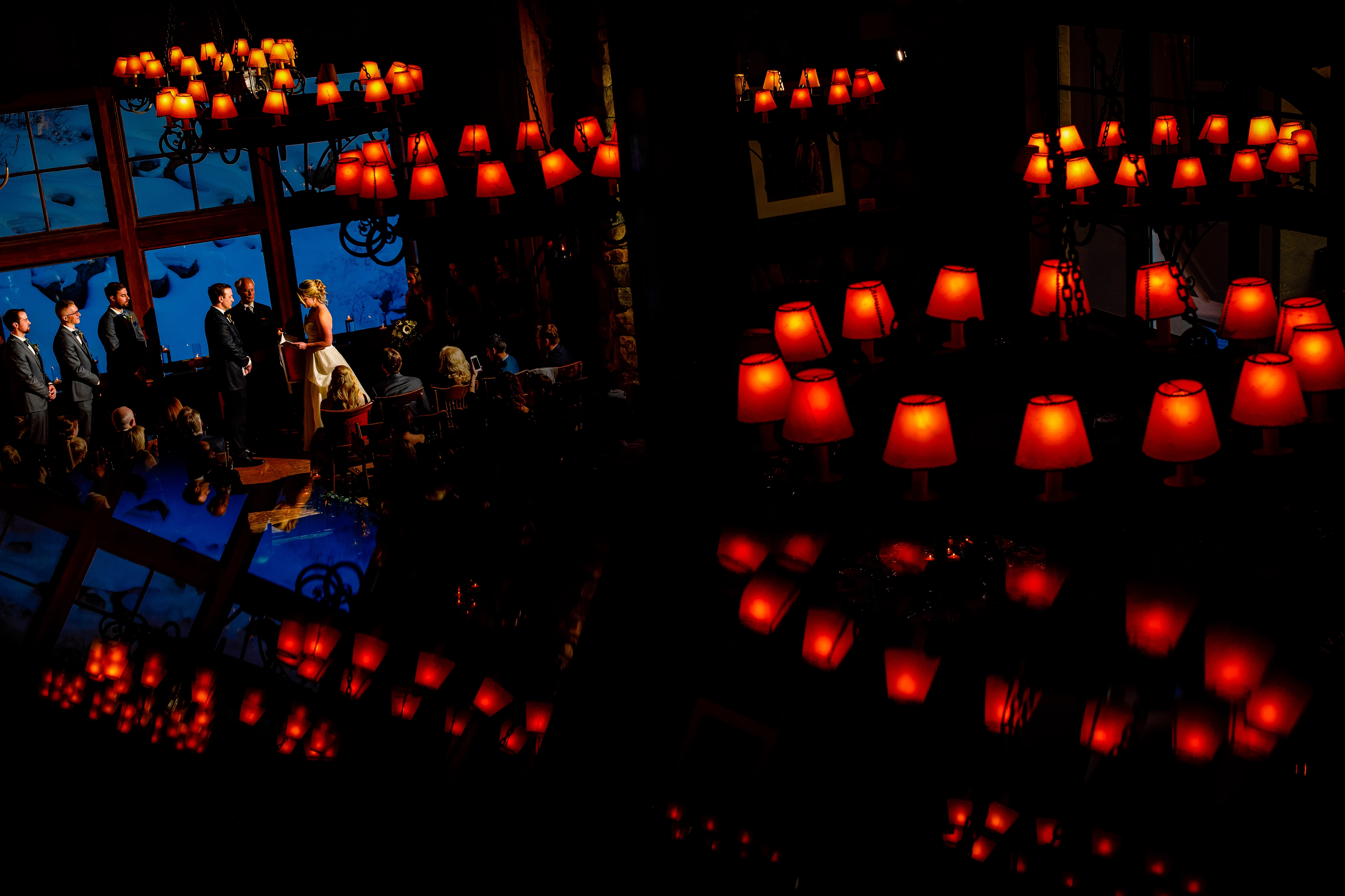 A beautiful wedding ceremony photo from Ryan & Meghan's wedding at Saddleridge in Beaver Creek, CO.