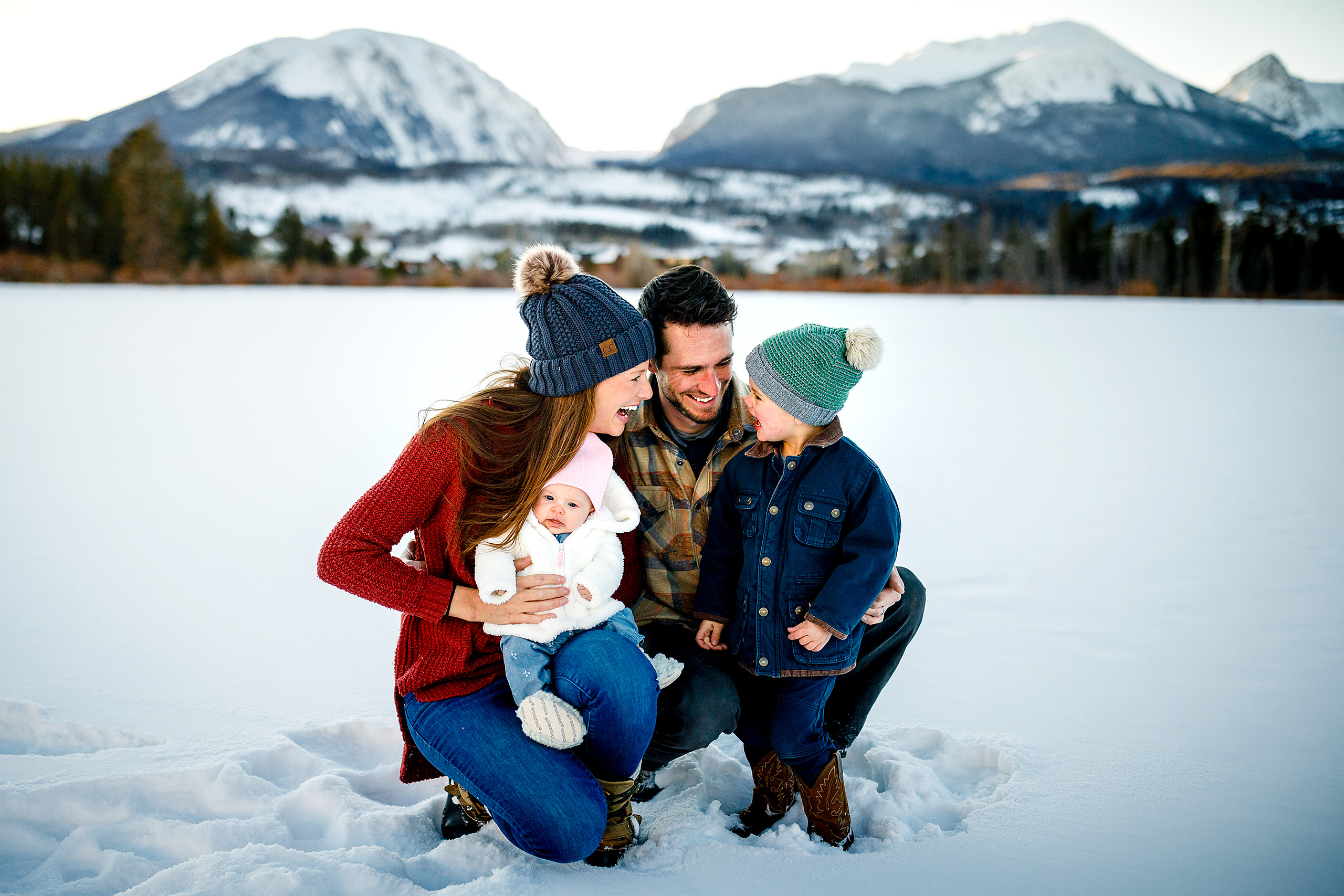 Top Colorado Mountain Wedding Photographers and their family of Easton and Ruby in Silverthorne, CO.