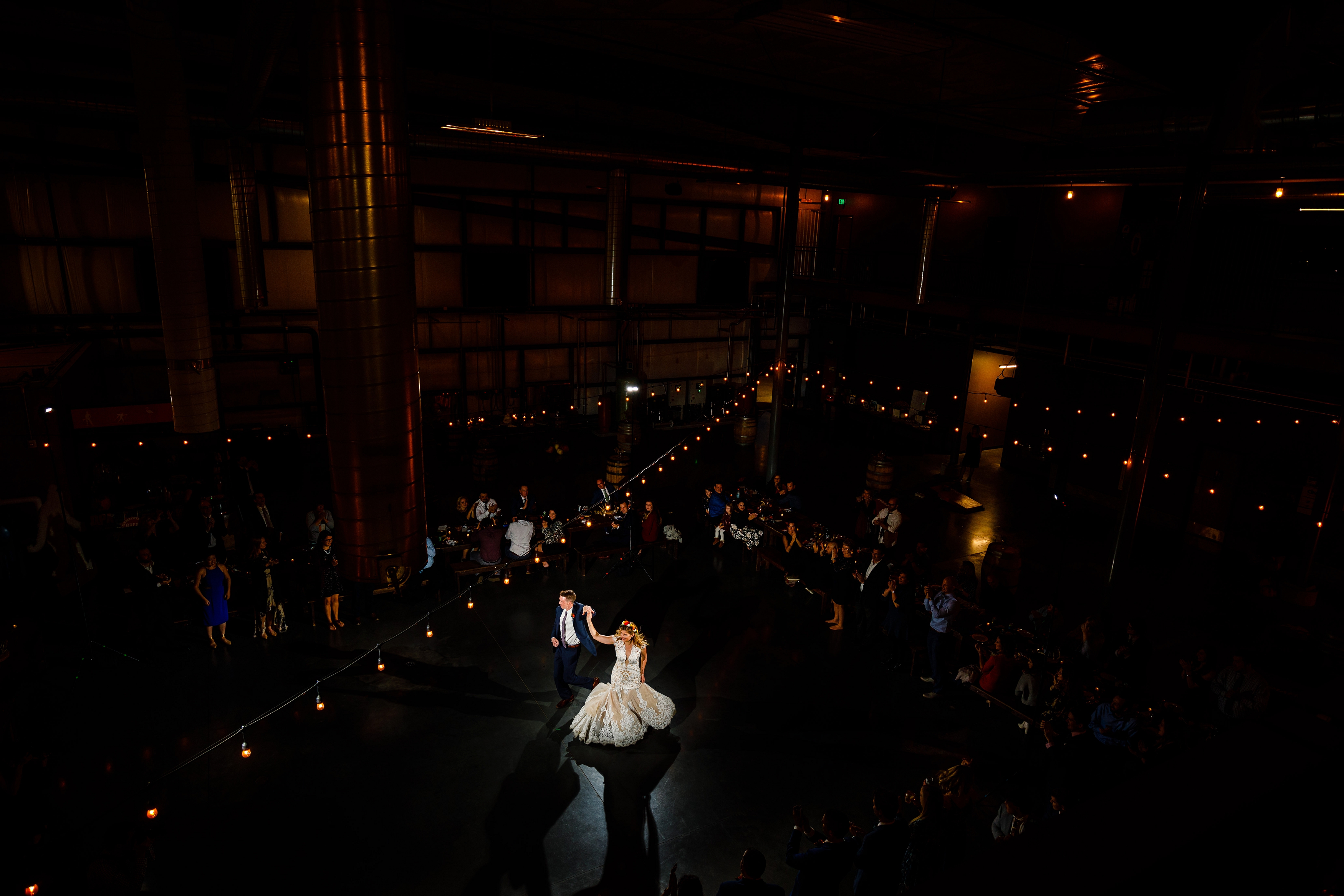 Their first dance shortly after their Great Divide Brewery Wedding in Denver, CO.